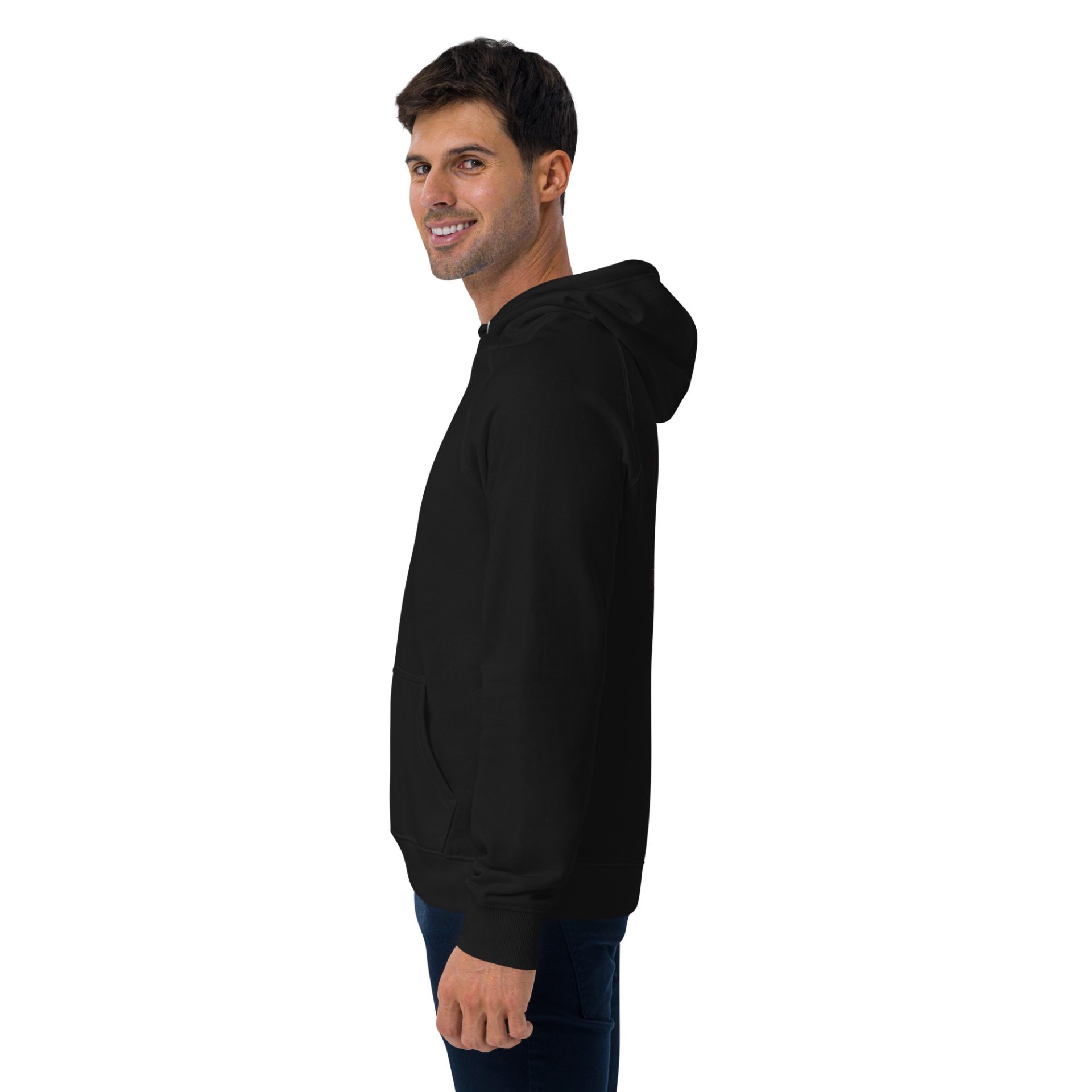 Unisex eco raglan hoodie black left 69132b778b2b9.jpg
