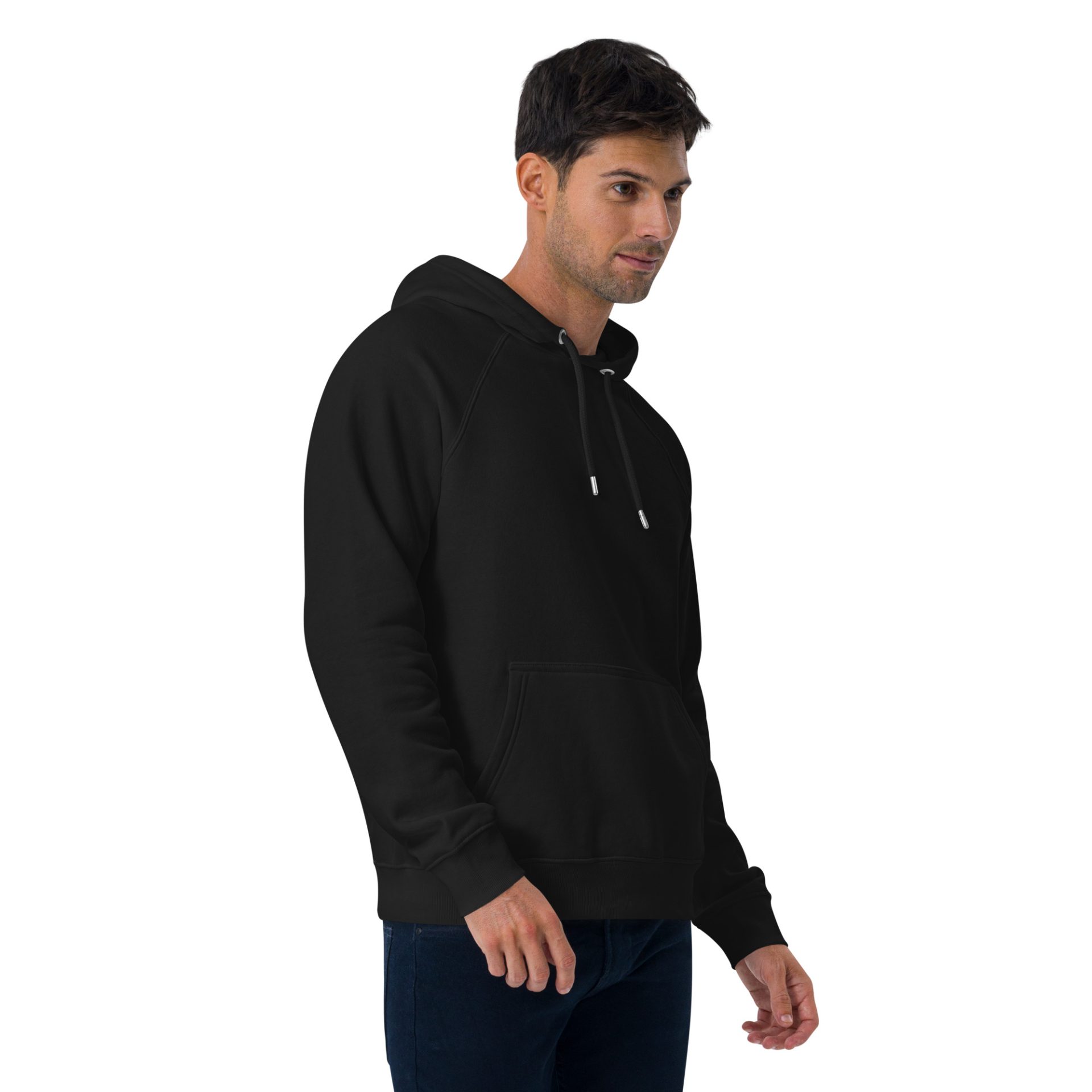 Unisex eco raglan hoodie black right front 69132b778b98e.jpg