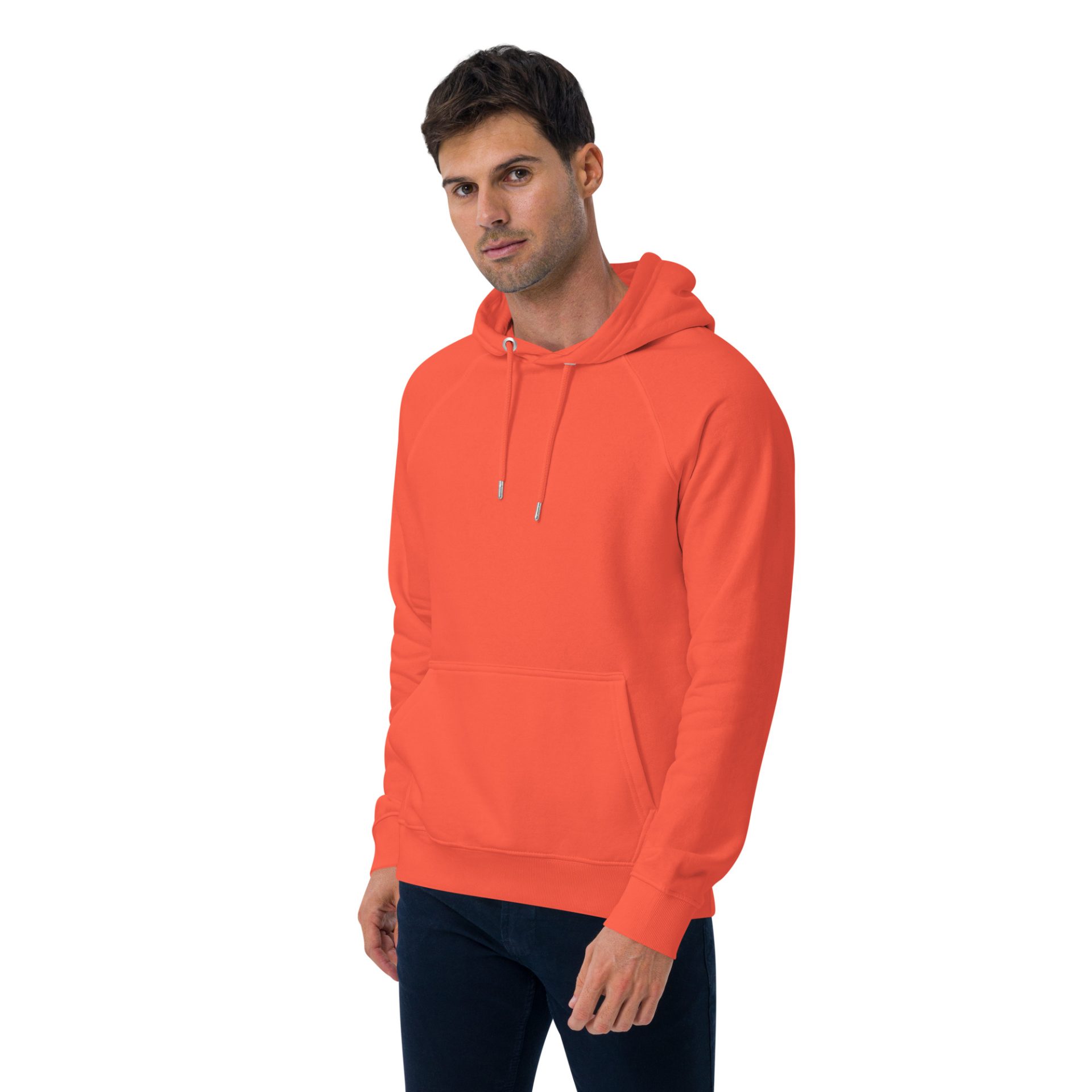 Unisex eco raglan hoodie burnt orange left front 69132cbe87af0.jpg