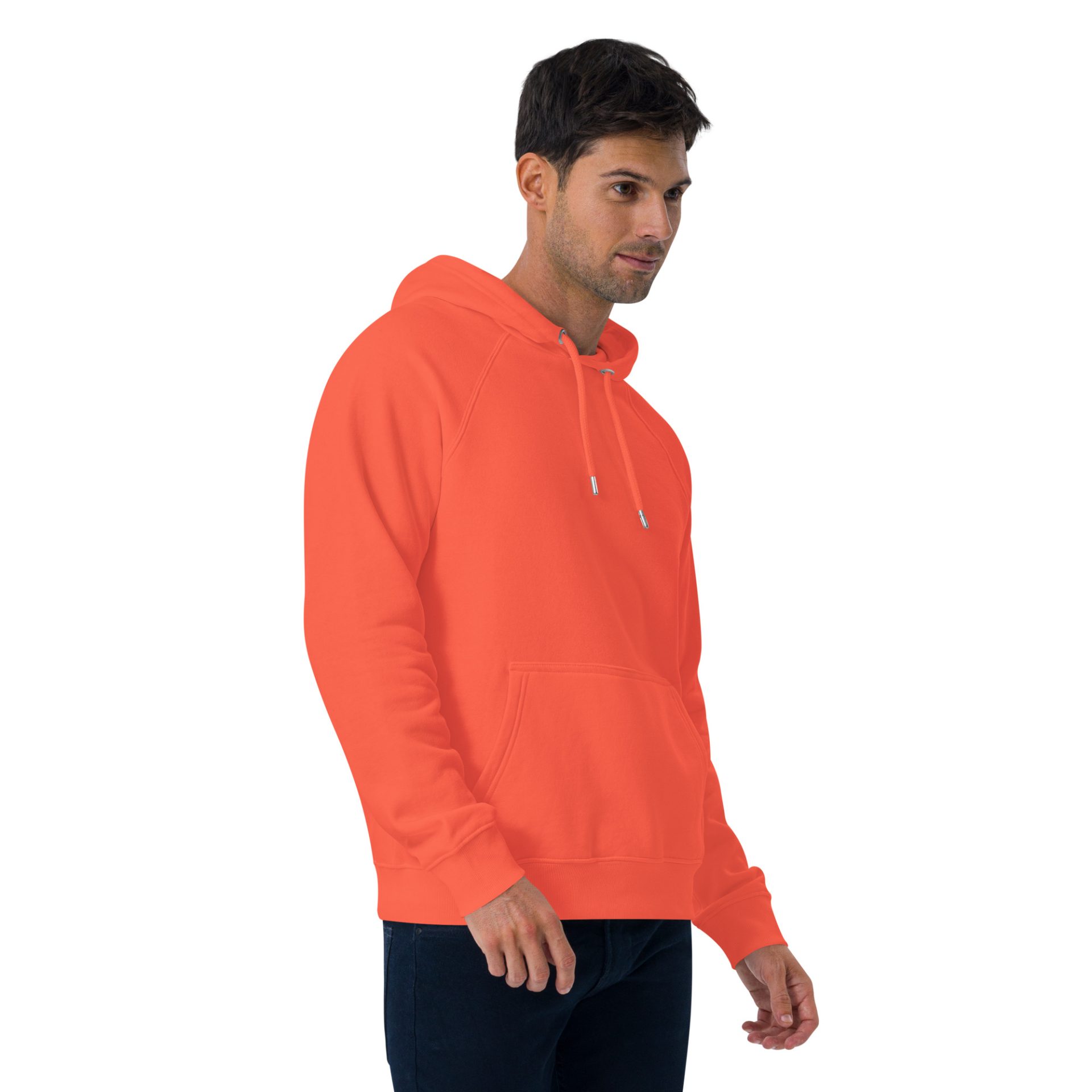 Unisex eco raglan hoodie burnt orange right front 69132cbe8a1d0.jpg