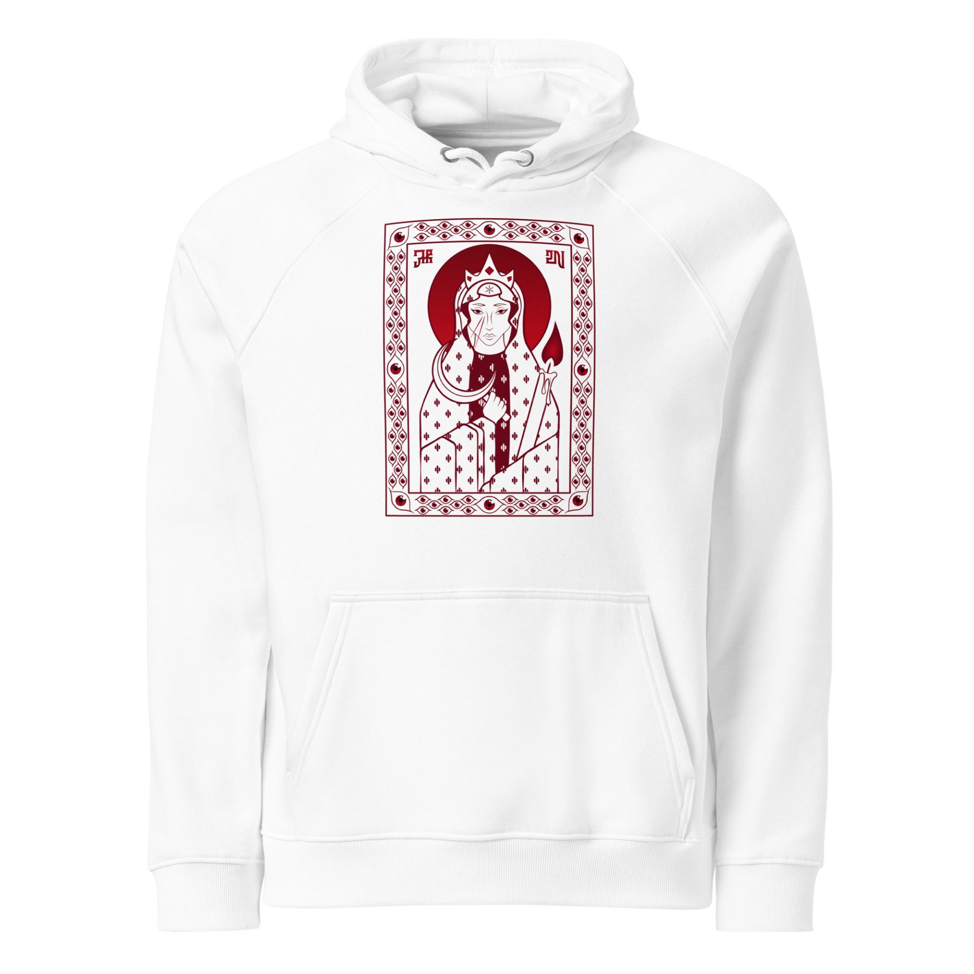 Unisex eco raglan hoodie white front 69132ce97810d.jpg