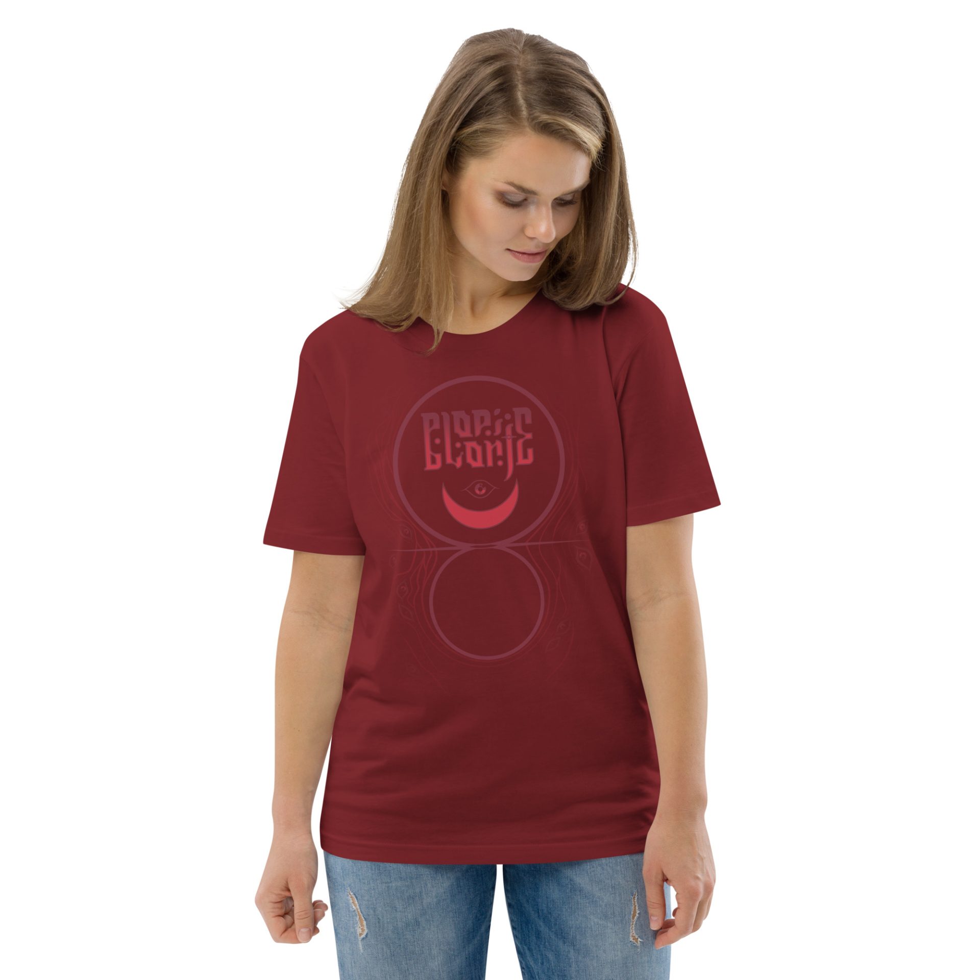 Unisex organic cotton t shirt burgundy front 2 691256d46059b.jpg