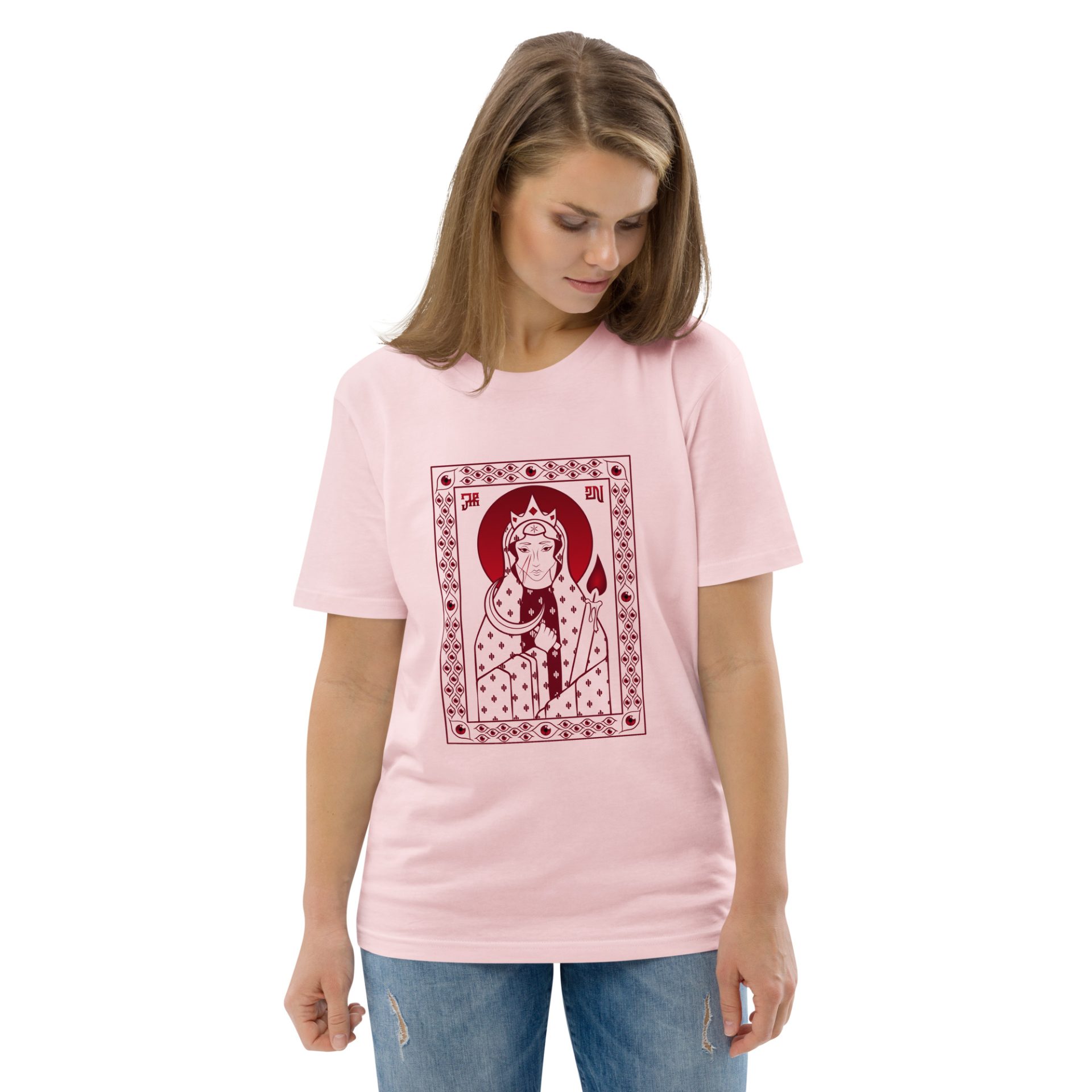 Unisex organic cotton t shirt cotton pink front 2 69132e08f3f1a.jpg