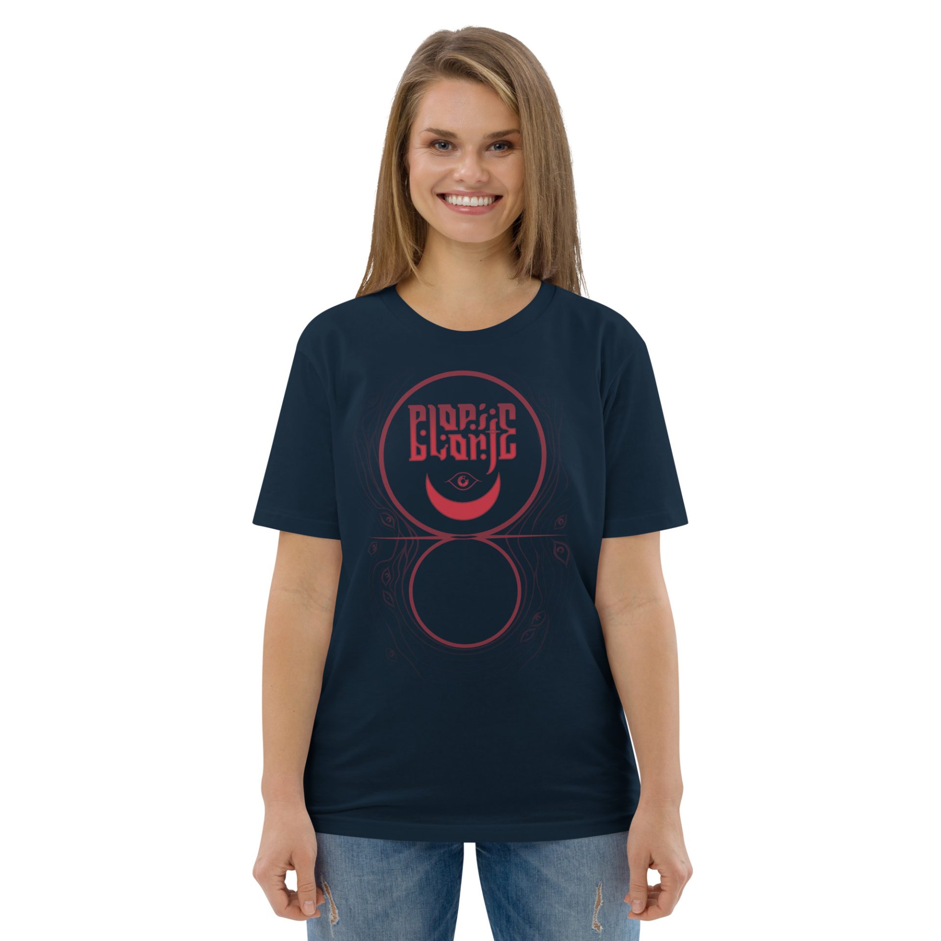 Unisex organic cotton t shirt french navy front 691256d424863.jpg