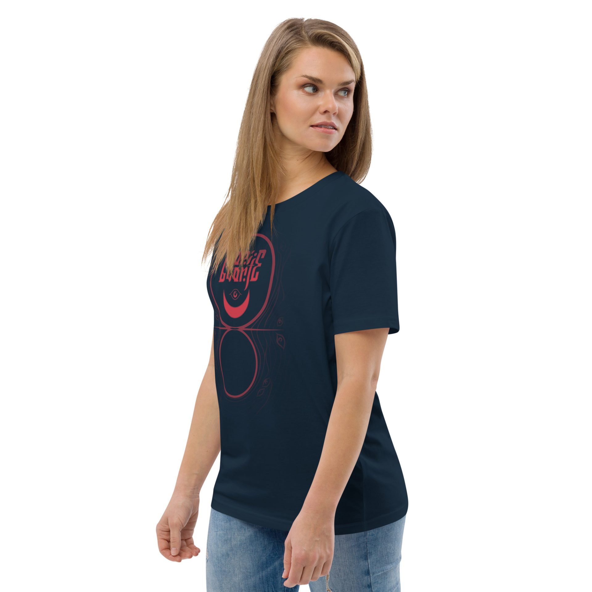 Unisex organic cotton t shirt french navy left front 691256d4308ef.jpg