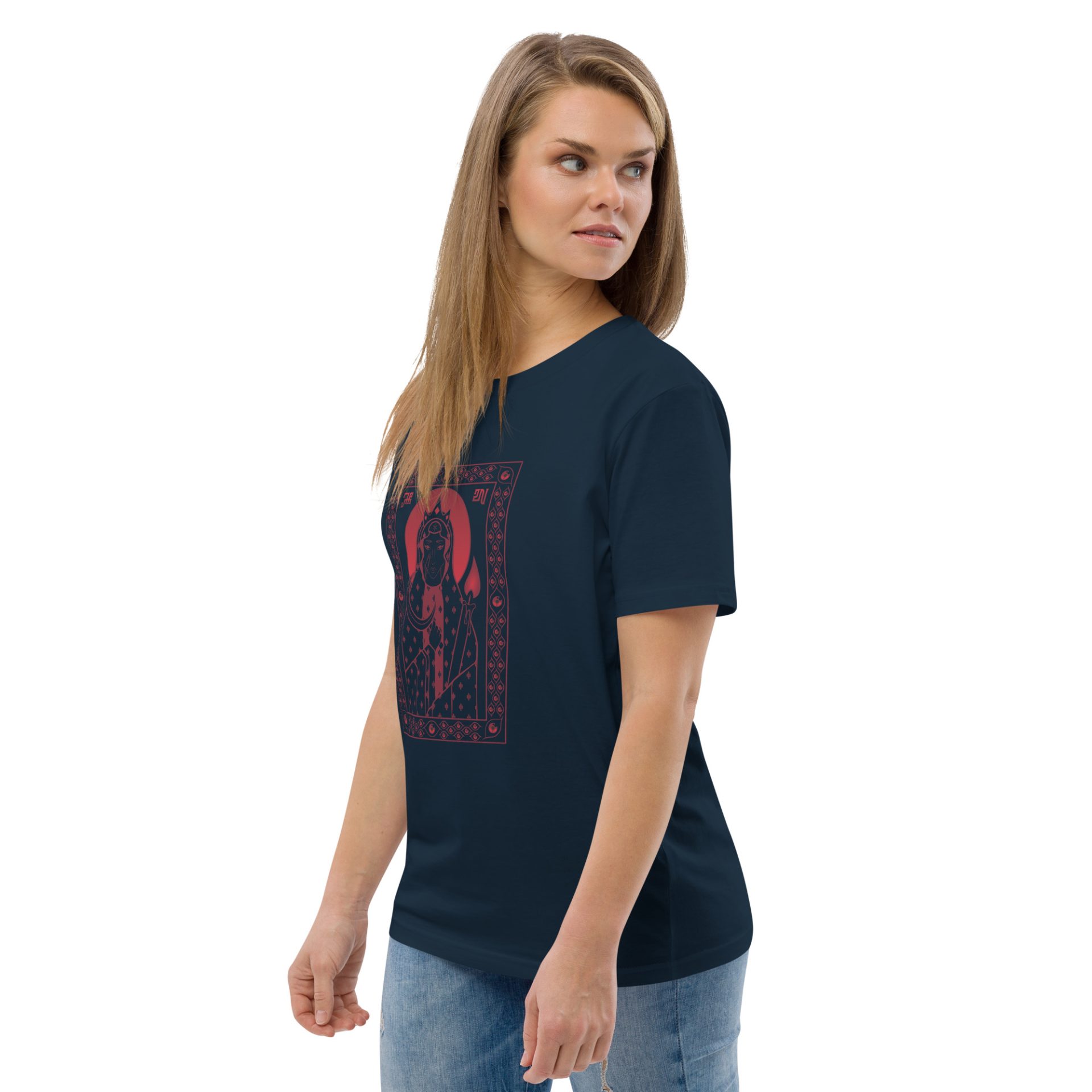 Unisex organic cotton t shirt french navy left front 69132e07432f5.jpg